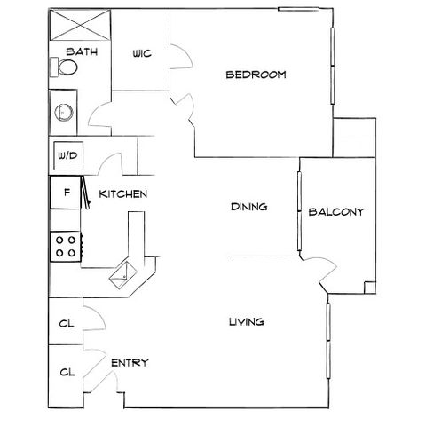 Retreat at Sweetwater - One Bedroom Floorplan