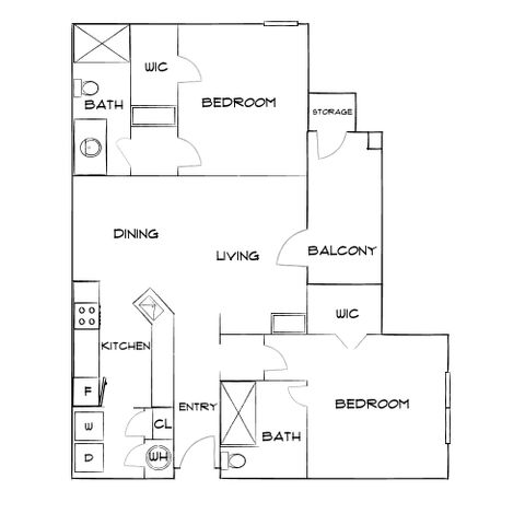 Retreat at Sweetwater - Two-Bedroom Floorplan