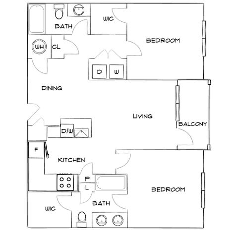 Botanic at Ingleside - Two-Bedroom Floorplan