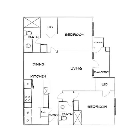 Retreat at Sweetwater - Two-Bedroom Floorplan