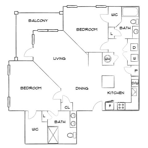 Botanic at Ingleside - Two-Bedroom Floor Plan