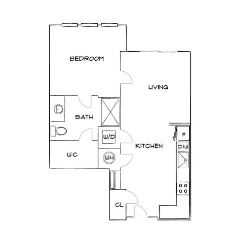 The Sawyer at One Bellevue Place - One-Bedroom Floorplan