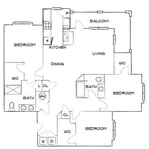 Botanic at Ingleside - Three Bedroom Floorplan