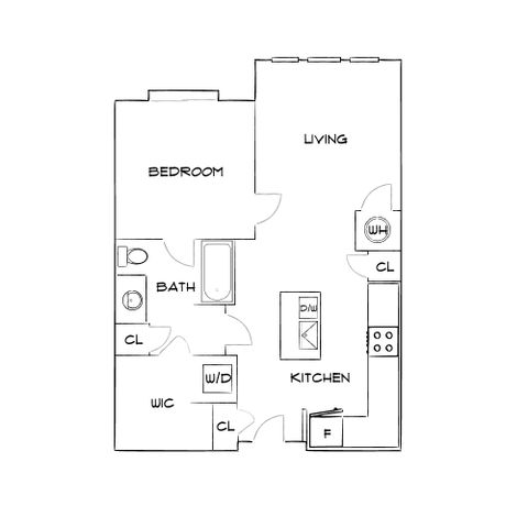 The Sawyer at One Bellevue Place - One Bedroom Floorplan