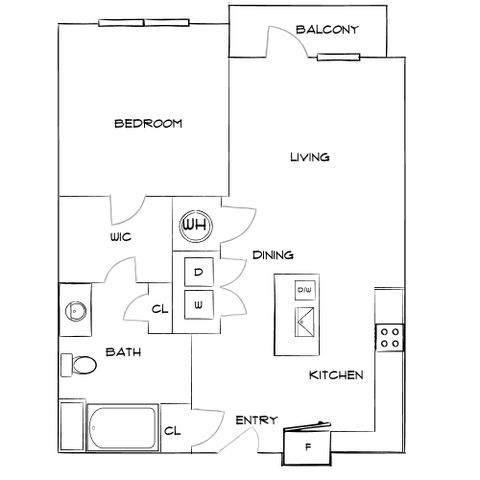 The Anson - One-Bedroom Floorplan