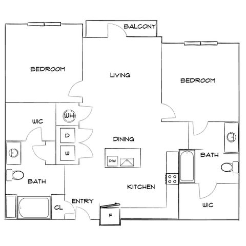 The Anson - Two Bedroom Floorplan