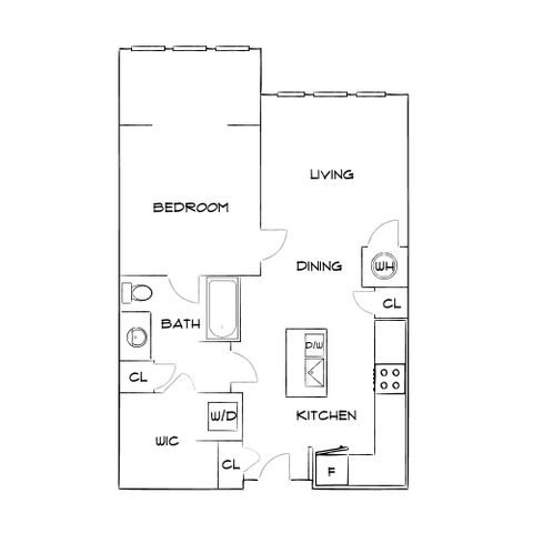 The Sawyer at One Bellevue Place - One-Bedroom Floorplan