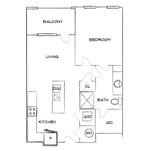 Emerson at Montford Park - One-Bedroom Floor Plan