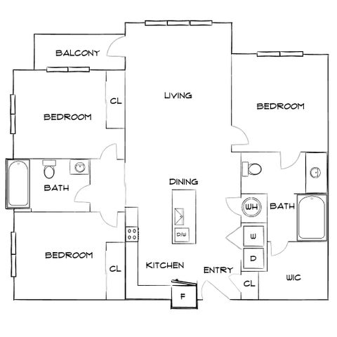 The Anson - Three-Bedroom Floorplan