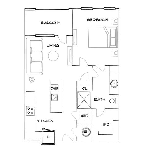Emerson at Montford Park - One Bedroom Floorplan