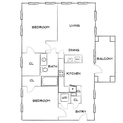 The Sawyer at One Bellevue Place - Two-Bedroom Floorplan