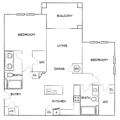 The Sawyer at One Bellevue Place - Two-Bedroom Floorplan