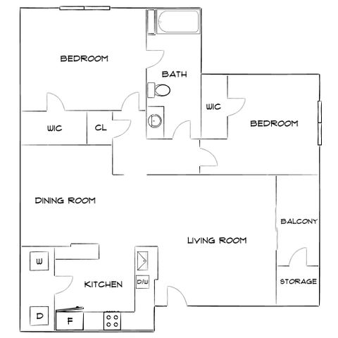 Providence Trail - Two-Bedroom Floorplan
