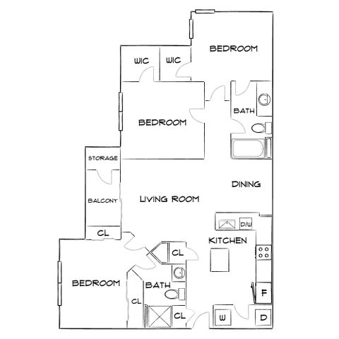 Providence Trail - Three Bedroom Floorplan