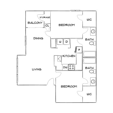 Anson at the Lakes - Two-Bedroom Floorplan