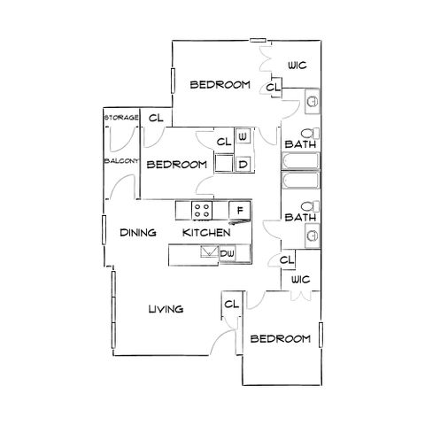 Anson at the Lakes - Three-Bedroom Floorplan