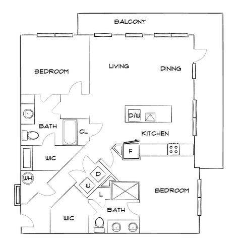 Emerson at Montford Park - Two-Bedroom Floorplan