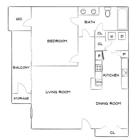 Ridge at Roper Mountain - One-Bedroom Floorplan