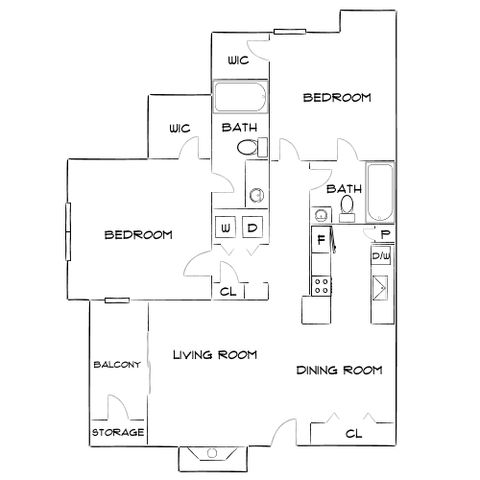 Ridge at Roper Mountain - Two-Bedroom Floorplan