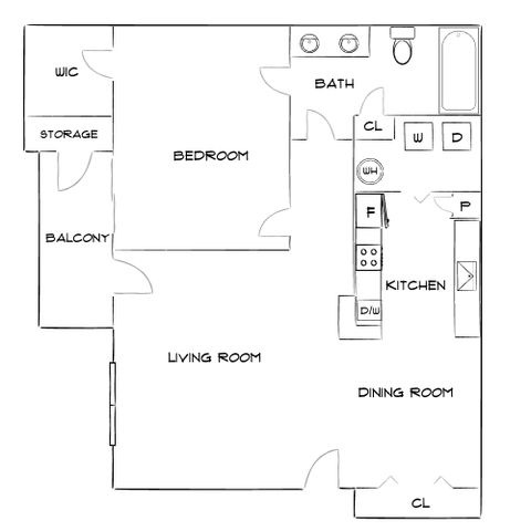 Sable Brookfield - One-Bedroom Floorplan