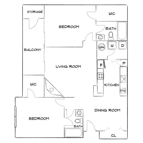 Ridge at Roper Mountain - Two Bedroom Floorplan
