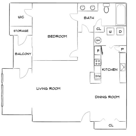 Sable Brookfield - One-Bedroom Floorplan
