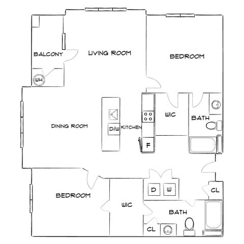 Wesley Village - Two-Bedroom Floorplan