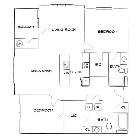 Wesley Village - Two-Bedroom Floorplan