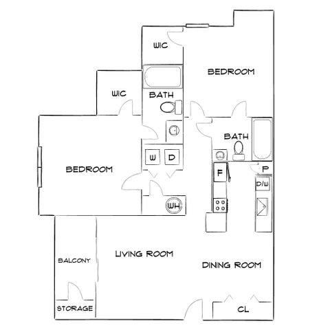 Sable Brookfield - Two-Bedroom Floorplan