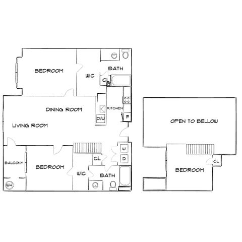 Wesley Village - Two-Level Floorplan