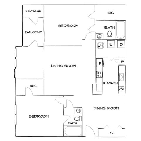 Sable Brookfield - Two-Bedroom Floorplan