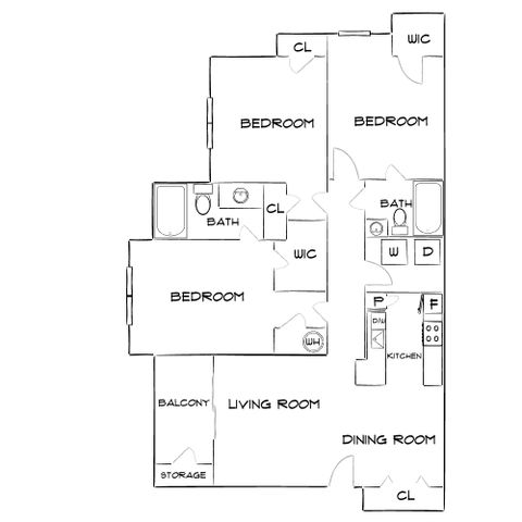 Sable Brookfield - Three-Bedroom Floorplan