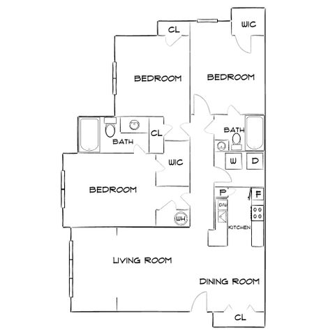 Sable Brookfield - Three-Bedroom Floor Plan