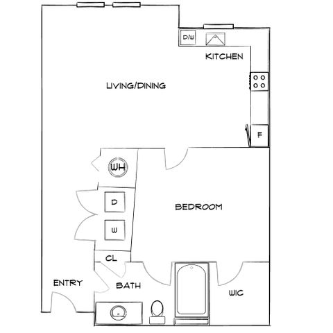 Addison at South Tyron - One-Bedroom Floor Plan
