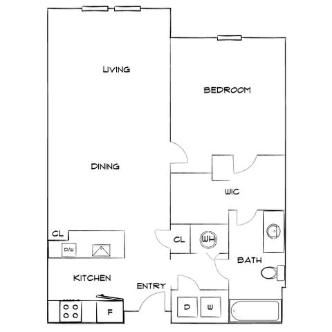 Addison at South Tyron - One-Bedroom Floorplan