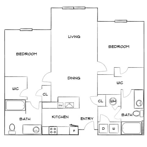 Addison at South Tyron - Two-Bedroom Floorplan