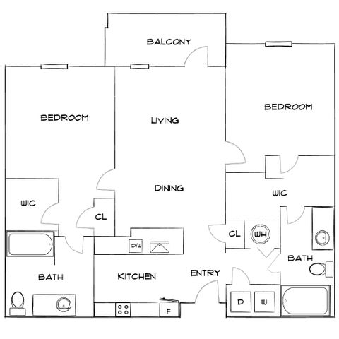 Addison at South Tyron - Two-Bedroom Floorplan