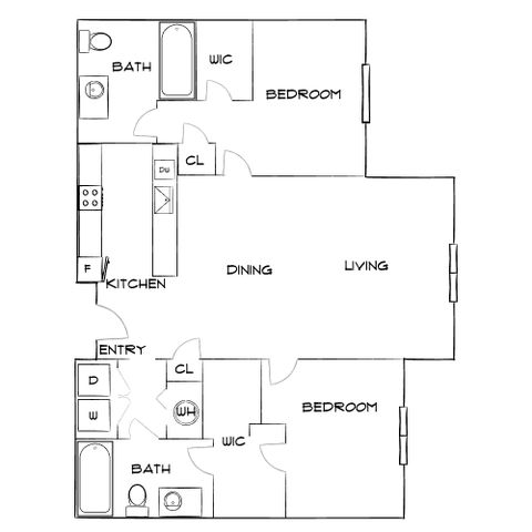 Addison at South Tyron - Two-Bedroom Floorplan