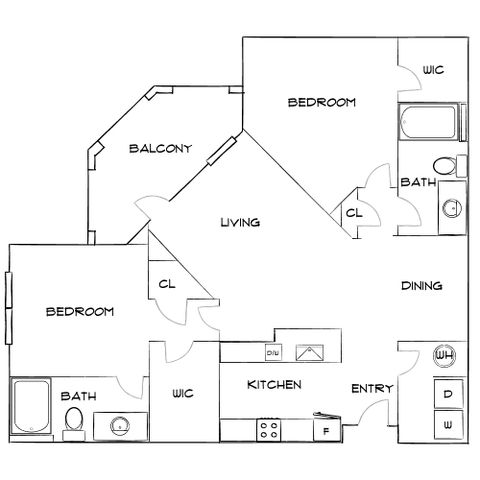 Addison at South Tyron - Two Bedroom Floorplan