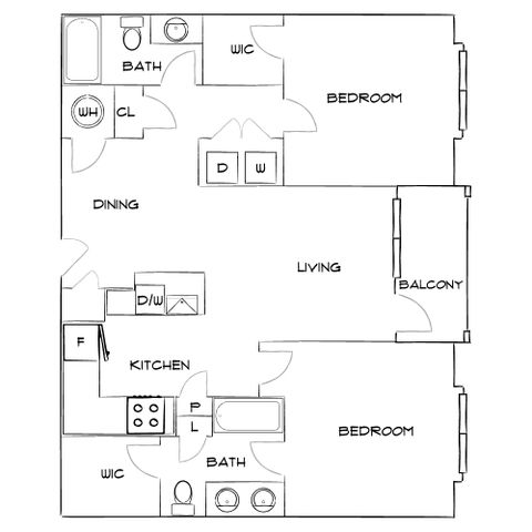 Botanic at Ingleside - Two Bedroom Floorplan