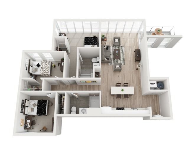 3 Bedroom 2 Bathroom Floor Plan