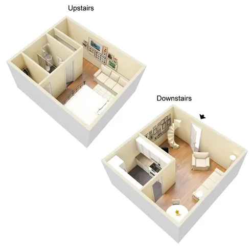 1 bed, 1 bath floorplan is 780 sq. ft.