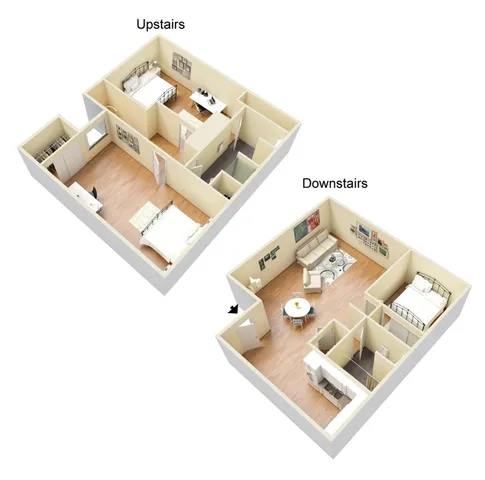 3 bed, 2 bath floorplan is 1218 sq. ft.