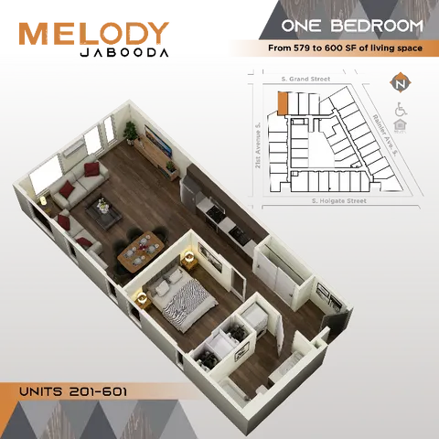 Floorplan 1-Bed A