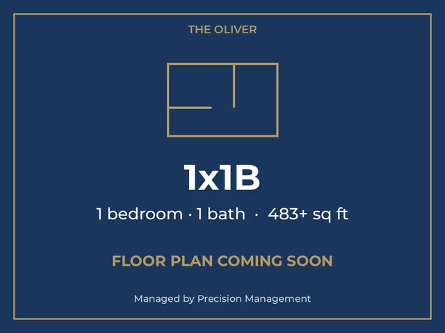 The Oliver Apartments - 1x1B Floor Plan
