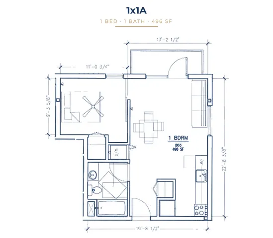 Move The House - 1 Bed Floorplan