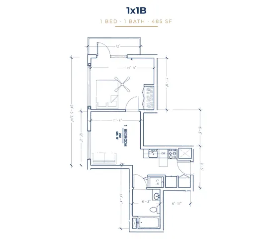 Move The House - 1 Bed 1 Bath Floorplan