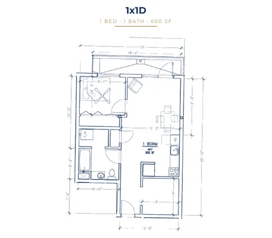 Move The House - 1 Bed Floorplan