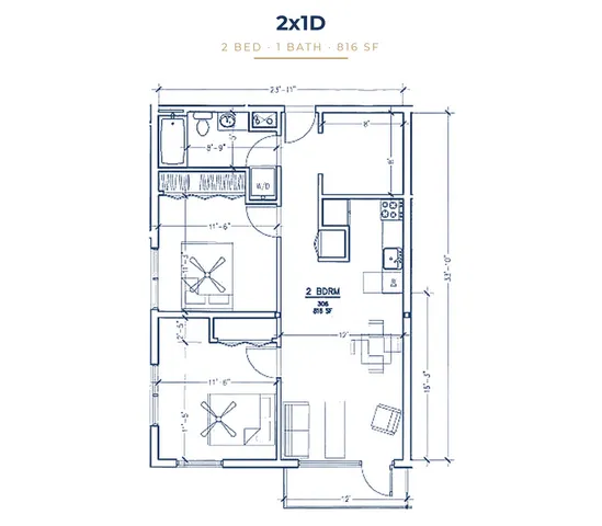 Move The House - 2 Bed Floorplan