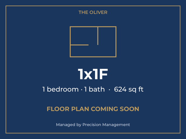 The Oliver Apartments - 1x1F Floorplan